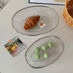 Rổ Lưới Bầu Dục To - Rổ Lưới Inox Rửa Đựng Hoa Quả 31x22.5x7cm - RL01