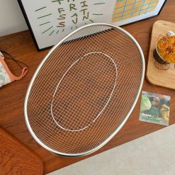 Rổ Lưới Bầu Dục To - Rổ Lưới Inox Rửa Đựng Hoa Quả 31x22.5x7cm - RL01