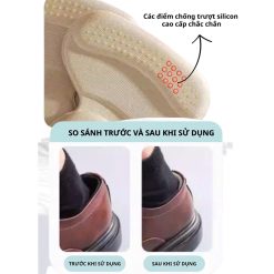 Set 2 Miếng Dán Lót Gót Giày 4D Chữ T- Miếng Lót Đệm Bảo Vệ Chân - MLG01