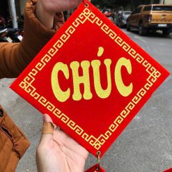 Bộ Đôi Khánh Nhung Chúc Mừng Năm Mới – Vạn Sự Như Ý – An Khang Thịnh Vượng Trang Trí Tết Dài 1.4m - BDKN01