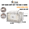 Hộp Đựng Giấy Rút Thỏ Bạc 3 Ngăn Cao Cấp 10.5x12.5x18.5cm - HDGR01