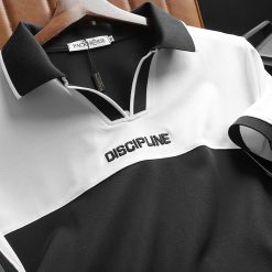 Áo Thun Cổ Bẻ Phối Màu Và Thêu Chữ Discipline (Có Size 3XL) - CS246