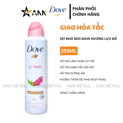 Xịt Khử Mùi Dove Hương Lựu Đỏ 250ml - Hương Thơm Ngọt Ngào Dịu Nhẹ - 8711600786257