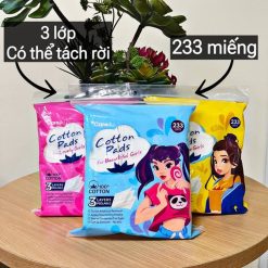 Bông Tẩy Trang Vuông Care4u Cotton Pads For Lovely Girl - 233 Miếng - 4973560041652