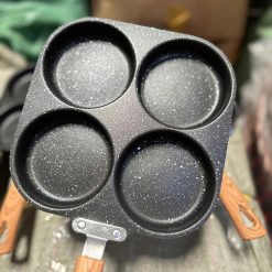 Chảo 4 Ngăn Xài Được Tất Cả Loại Bếp - Chảo Đá Chống Dính Cao Cấp 21x18cm - C4NCD01