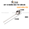 Set 10 Muỗng Dài Inox 304 - Thìa Inox Cao Cấp Bền Đẹp 19.5x4.5cm - MIN30403