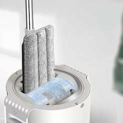 Cây Lau Nhà GOSO Plus L + 2 Miếng lau + Thùng - Cây Lau Nhà Tự Vắt Xoay 360 Độ 33×12×130cm 21×21×38cm - CLNTV01