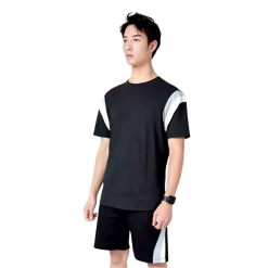 Set Bộ Nam Áo Thun Cổ Tròn Phối Sọc Màu + Quần Short Thun Thể Thao Cao Cấp (Big Size) - SBN137