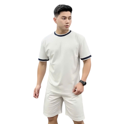 Set Bộ Nam Áo Thun Cổ Tròn Viền Cổ & Tay Áo + Quần Short Thun Thể Thao Cao Cấp (Big Size) - SBN140