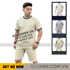 Set Bộ Nam Áo Thun Cổ Tròn Viền Cổ & Tay Áo + Quần Short Thun Thể Thao Cao Cấp (Big Size) - SBN140