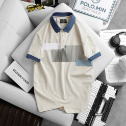 Áo Thun Nam Cổ Bẻ Họa Tiết Sọc Dọc Có Viền Bo Tay Áo (Có Size 3XL) - CS247