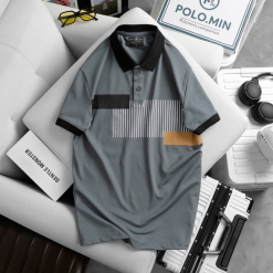 Áo Thun Nam Cổ Bẻ Họa Tiết Sọc Dọc Có Viền Bo Tay Áo (Có Size 3XL) - CS247