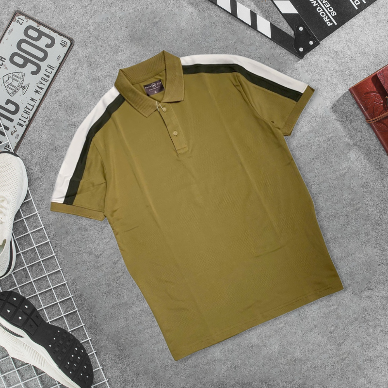 Áo Thun Nam Cổ Bẻ Phối Sọc Tay Áo (Có Size 3XL) Áo Thun Nam Cổ Bẻ Phối Sọc Tay Áo (Có Size 3XL)