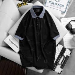 Áo Thun Nam Cổ Bẻ Họa Tiết In Hình Máy Bay (Có Size 3XL) - CS249