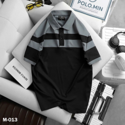 Áo Thun Nam Cổ Bẻ Sọc Ngang Phối Màu Trẻ Trung (Có Size 3XL) - CS251