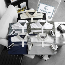 Áo Thun Cổ Bẻ Phối 2 Sọc Trước Ngực Độc Đáo Cao Cấp (Có Size 3XL) - CS252