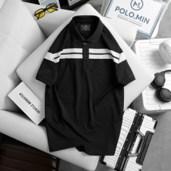 Áo Thun Nam Cổ Bẻ Phối Sọc Độc Đáo (Có Size 3XL) - CS253