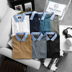 Áo Thun Nam Cổ Bẻ In Họa Tiết Độc Đáo (Có Size 3XL) - CS254