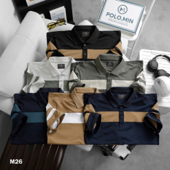 Áo Thun Nam Có Cổ Phối Sọc Độc Đáo (Có Size 3XL) - CS255