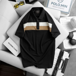 Áo Thun Nam Cổ Bẻ Phối Hai Sọc Ngang Trước Ngực Trẻ Trung (Có Size 3XL) - CS256