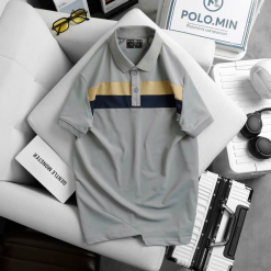 Áo Thun Nam Cổ Bẻ Phối Hai Sọc Ngang Trước Ngực Trẻ Trung (Có Size 3XL) - CS256