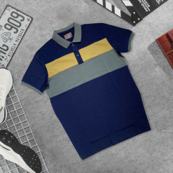 Áo Thun Nam Cổ Bẻ Họa Tiết Hai Sọc Viền Bo Tay Áo Bền Đẹp (Có Size 3XL) - CS257