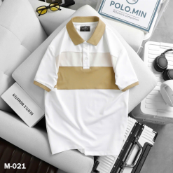 Áo Thun Nam Cổ Bẻ Họa Tiết Hai Sọc Viền Bo Tay Áo Bền Đẹp (Có Size 3XL) - CS257