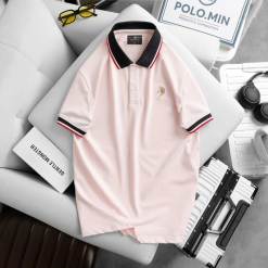 Áo Thun Nam Cổ Bẻ Thêu Logo Con Ngựa Viền Bo Tay Áo Bền Đẹp - CS258