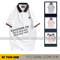 Áo Thun Nam Cổ Bẻ Thêu Logo Con Ngựa Viền Bo Tay Áo Bền Đẹp - CS258
