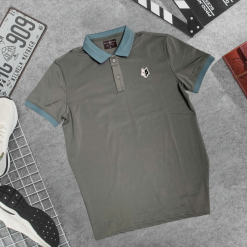 Áo Thun Nam Cổ Bẻ Thêu Logo Hình Con Sói Và Viền Bo Tay Áo (Có Size 3XL) - CS259