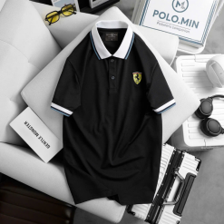 Áo Thun Nam Cổ Bẻ Thêu Logo Con Ngựa Và Phối Màu Tay Áo Trẻ Trung (Size 3XL) - CS263