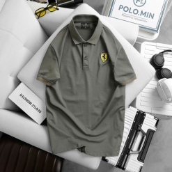 Áo Thun Nam Cổ Bẻ Thêu Logo Hình Con Ngựa Trước Ngực (Có Size 3XL) - CS264