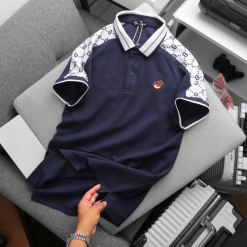 Áo Thun Nam Cổ Bẻ Thêu Logo Trước Ngực & Phối Họa Tiết Chữ G (Có Size 3xl) - CS268