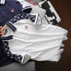 Áo Thun Nam Cổ Bẻ Thêu Logo Trước Ngực & Phối Họa Tiết Chữ G (Có Size 3xl) - CS268