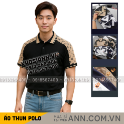 Áo Thun Nam Cổ Bẻ Thêu Logo Trước Ngực & Phối Họa Tiết Chữ G (Có Size 3xl) - CS268