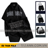 Set Bộ Nam Áo Thun Cổ Bẻ Phối Họa Tiết Trước Ngực + Quần Short Thun Bền Đẹp Big Size - SBN144