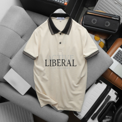 Áo Thun Nam Cổ Bẻ In Chữ Và Phối Sọc Viền Độc Đáo Big Size - CS269