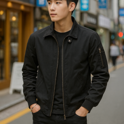 Áo Khoác Kaki Dày Lót Dù Nam Cổ Bẻ Có Túi Trong Cao Cấp Big Size - AK093