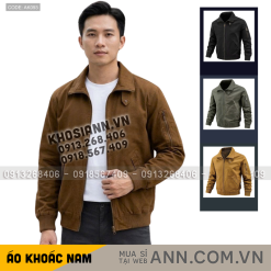 Áo Khoác Kaki Dày Lót Dù Nam Cổ Bẻ Có Túi Trong Cao Cấp Big Size - AK093