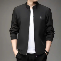 Áo Khoác Dù Nam Cổ Trụ Trong Lót Dù Sọc Có Túi Trong Cao Cấp - AK095