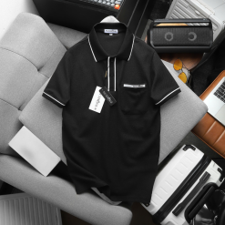 Áo Thun Polo Nam Cao Cấp - Áo Thun Nam Cổ Bẻ Phối Viền Có Túi Trước Ngực Và In Logo Bền Đẹp Big Size - CS270