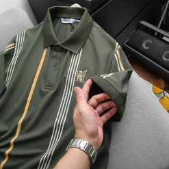 Áo Thun Polo Nam Cổ Bẻ Phối Sọc Và Thêu Logo Trước Ngực Bền Đẹp Có Big Size - CS272