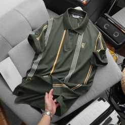 Áo Thun Polo Nam Cổ Bẻ Phối Sọc Và Thêu Logo Trước Ngực Bền Đẹp Có Big Size - CS272