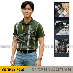 Áo Thun Polo Nam Cổ Bẻ Phối Sọc Và Thêu Logo Trước Ngực Bền Đẹp Có Big Size - CS272