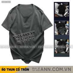 Áo Thun Nam Cổ Tròn Phối Sọc Thêu Logo Trước Ngực Bền Đẹp Có Big Size - AB531