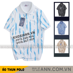 Áo Thun Polo Nam - Áo Thun Nam Cổ Bẻ In Họa Tiết Sọc Bền Đẹp Có Big Size - CS275