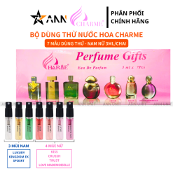 Bộ Dùng Thử Nước Hoa Charme Màu Hồng 7 Mẫu (4 Mùi Nam & 3 Mùi Nữ) Dung Tích 3ml/Chai - CHARMEKIT7HONG