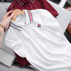 Áo Thun Polo Nam - Áo Thun Nam Cổ Bẻ Thêu Logo Trước Ngực Và Phối Sọc Chữ Cổ Áo Bền Đẹp Có Big Size - CS276