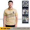 Áo Thun Polo Nam - Áo Thun Nam Phối Sọc Thêu Logo Trước Ngực Trẻ Trung Bigsize - CS278