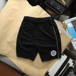 Quần Thun Nam - Quần Short Nam Lưng Thun In Logo Phối Sọc 2 Bên Có Big Size - QB441